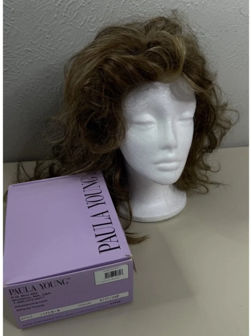 Paula Young Gayle-A3538 Long Brown Wavy Wig-Made In Japan GUC
